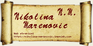 Nikolina Marenović vizit kartica